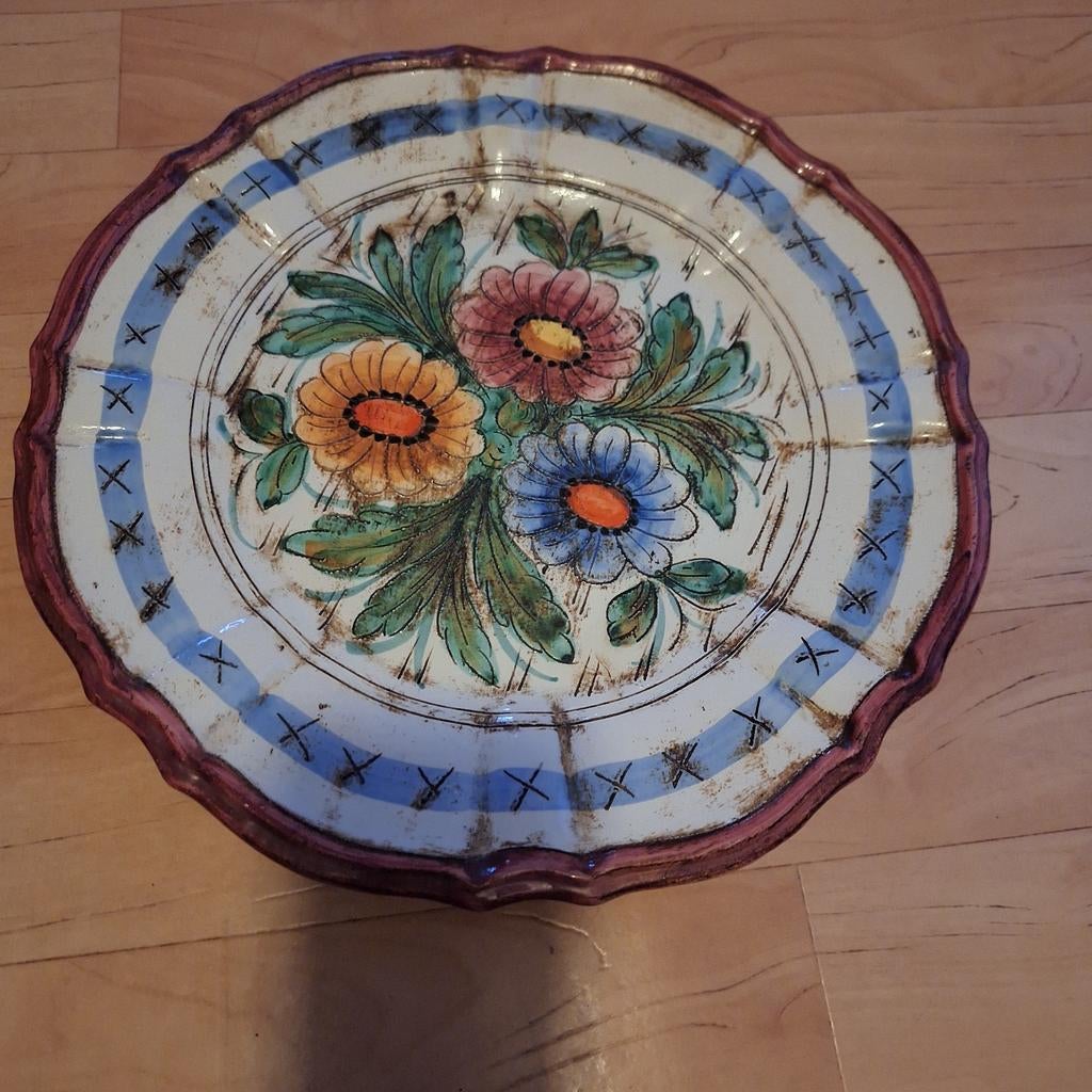 Handgemaakt Decoratief Bord met Bloemen, Ophalen of Verzenden