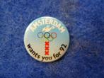 Button Amsterdam wants you for '92, Verzamelen, Speldjes, Pins en Buttons, Ophalen of Verzenden, Zo goed als nieuw, Overige onderwerpen