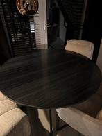 Zwarte echt  marmeren eettafel - rond, 120cm, 100 tot 150 cm, Rond, Ophalen of Verzenden, Zo goed als nieuw