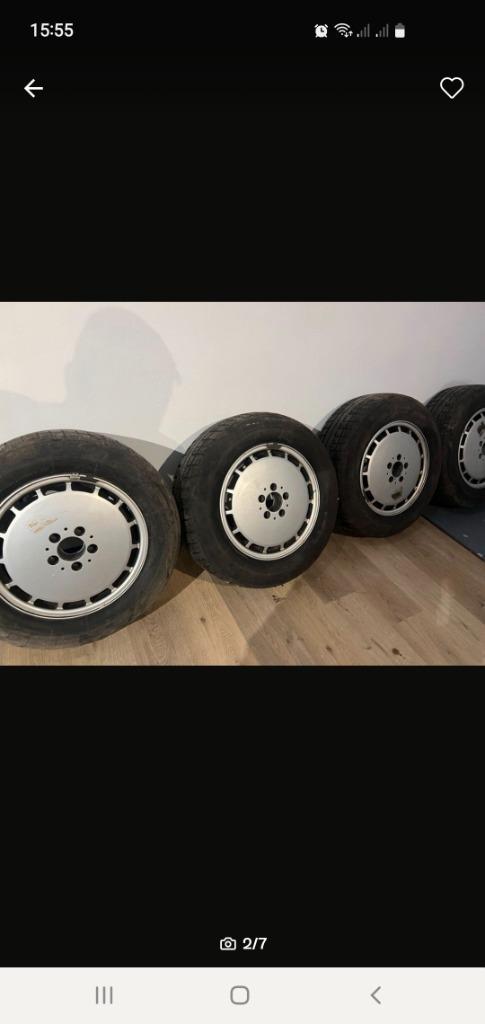 16"Originele Zeldzame Mercedes Putdeksel Velgen W124/201/140, Auto-onderdelen, Banden en Velgen, Velg(en), Zomerbanden, 16 inch