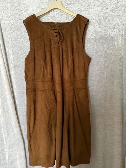 MS Mode suedine jurk maat 46, Kleding | Dames, Jurken, Zo goed als nieuw, Maat 46/48 (XL) of groter, Bruin, Knielengte, Ophalen of Verzenden