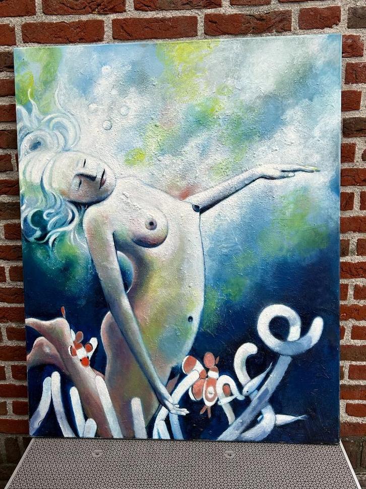 Paul Kok Olieverf schilderij zonder lijst,Dromen onder water, Antiek en Kunst, Kunst | Schilderijen | Modern, Ophalen