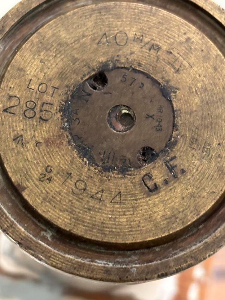 40mm Bofors Luchtdoelkanon Huls - 1944, Antiek en Kunst, Antiek | Overige Antiek, Ophalen of Verzenden