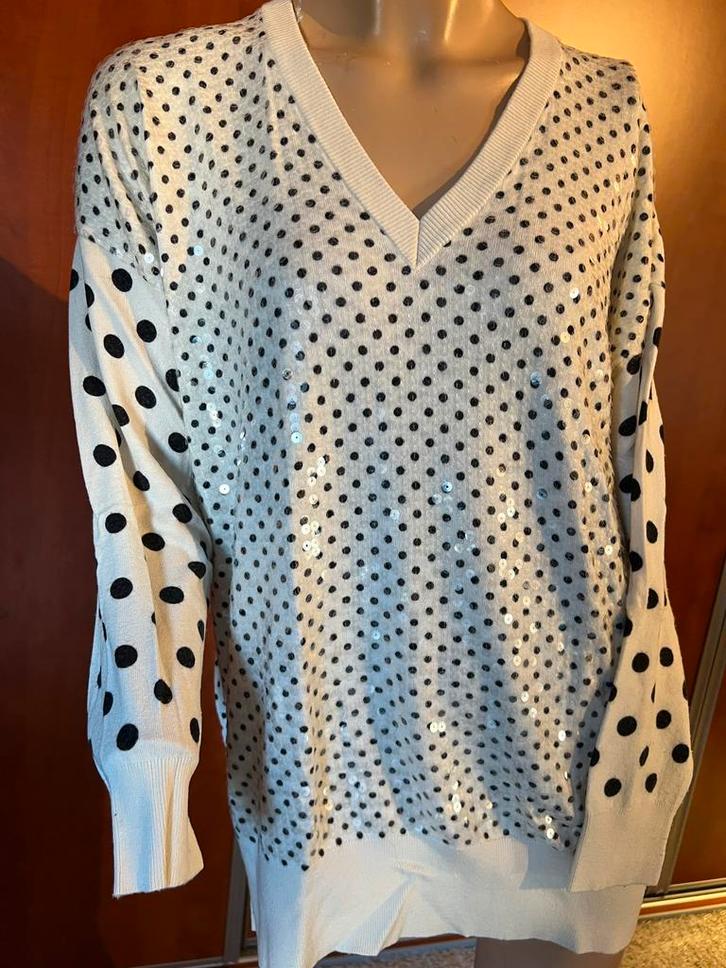TWINSET trui met pailletten maat S origineel ZGAN offwhite, Kleding | Dames, Truien en Vesten, Maat 36 (S), Beige, Ophalen of Verzenden