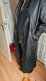Lange leren jas mantel zwart, Kleding | Heren, Ophalen of Verzenden, Zo goed als nieuw, Zwart