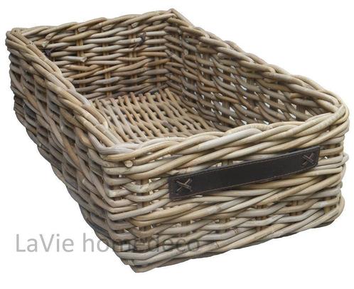 Opbergmand rechthoekig, Huis en Inrichting, Woonaccessoires | Schalen en Manden, Nieuw, Rechthoekig, Riet, Verzenden