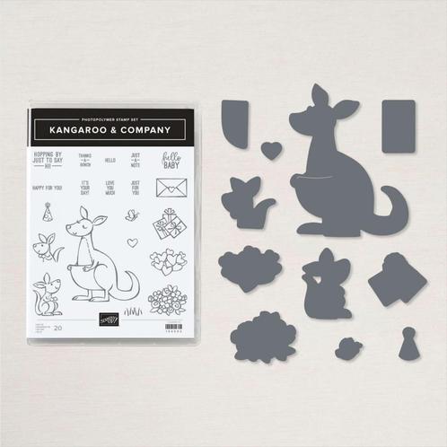 Stampin' Up! bundel Kangaroo & Company, Hobby en Vrije tijd, Kaarten | Zelf maken, Zo goed als nieuw, Overige typen, Dieren, Ophalen of Verzenden