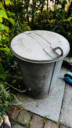 Zinken emmer met deksel, Ophalen, Gebruikt, Metaal, 50 tot 75 cm