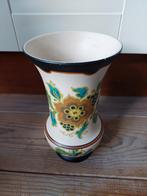 Gouda Modica Plateel vaas nr. 394, Gebruikt, Overige kleuren, Aardewerk of Porselein, Ophalen of Verzenden