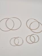 4 paar zilveren oorbellen / creolen 925, Verzenden, Gebruikt, Zilver, Zilver