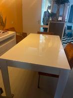 Witte Hoogglans Eettafel 160x90, Huis en Inrichting, Tafels | Eettafels, Kunststof, Gebruikt, 150 tot 200 cm, Rechthoekig