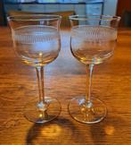 2 vintage gegraveerde likeur glaasjes (jaren 70), Ophalen of Verzenden