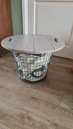 Bijzettafeltje met opbergmogelijkheid, Huis en Inrichting, Ophalen, Minder dan 55 cm, Rond, Zo goed als nieuw
