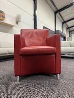 Leolux Dolcinea Fauteuil rood leer Design stoel Tilio, Huis en Inrichting, Fauteuils, Leer, Ophalen of Verzenden, 75 tot 100 cm