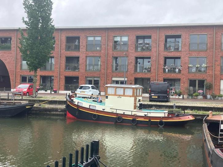 sleepboot te koop met Boegschroef 95 pk complete Historie, Watersport en Boten, Motorboten en Motorjachten, Gebruikt, Staal, 9 tot 12 meter