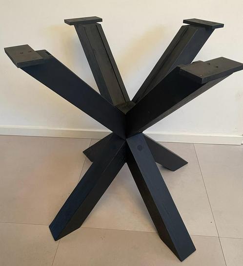 Handgemaakt Massief Eiken Matrix Poot - Zwart/Blank - Nieuw, Huis en Inrichting, Tafels | Eettafels, Nieuw, Vijf personen of meer