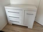 Witte Commode met Laden en Deur, Ophalen, Gebruikt, 100 tot 150 cm, 3 of 4 laden