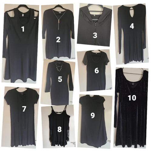 10x jurk, zwart, L/XL, Kleding | Dames, Jurken, Gedragen, Maat 42/44 (L), Zwart, Verzenden