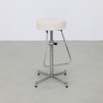 Adjustable Stool in Chrome, 1960s, Gebruikt, Hout, Ophalen