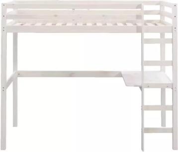 Hoogslaper ties whitewash met bureau 90x200cm beschikbaar voor biedingen