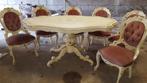 Wit craquele barok eetkamer met 6 stoelen, Ophalen