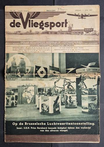 Magazine “de Vliegsport” 2e jaargang nr. 43 uit 1937 (BK582) beschikbaar voor biedingen