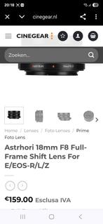 Astrhori 18mm f8 full-frame ts lens nieuw ongebruikt, Eén persoon, Cadeaubon, Overige typen
