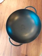 Gietijzeren Wokpan - Duurzaam & Veelzijdig, Huis en Inrichting, Ophalen of Verzenden, Zo goed als nieuw, Wok, Gietijzer