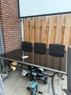 Tuin tafel met 4 klapstoelen incl kussens voor stoel, Tuin en Terras, Ophalen, Zo goed als nieuw