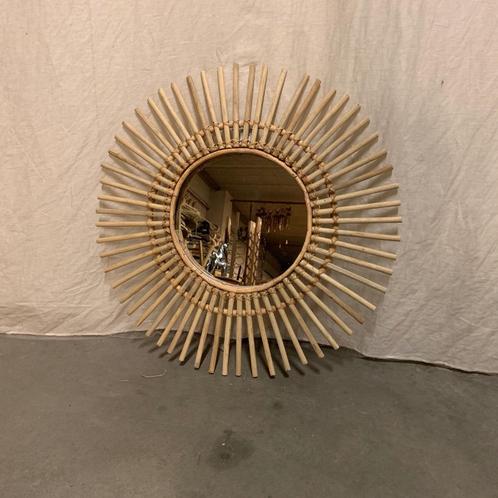 Bamboe zonnespiegel - 65 cm - TTM Wonen, Huis en Inrichting, Woonaccessoires | Spiegels, Nieuw, 50 tot 75 cm, Minder dan 100 cm