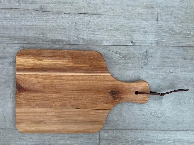 Nieuw: decoratieplank/ tapasplank  -hout & leren ophangkoord, Huis en Inrichting, Ophalen of Verzenden, Nieuw