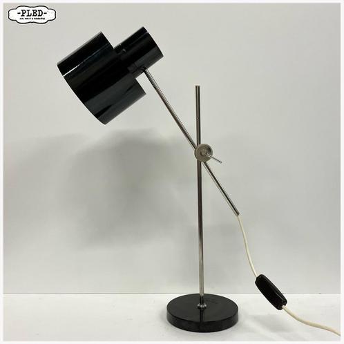 Vintage bureaulamp / tafellamp met zwart bakeliet en chroom, Huis en Inrichting, Lampen | Tafellampen, Gebruikt, Minder dan 50 cm