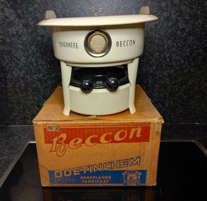 Nieuw Antiek Emaille Beccon 2-Pit Oliestel Petroleumstel nos, Antiek en Kunst, Antiek | Emaille, Ophalen