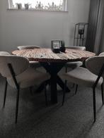 Eetkamertafel rond industrieel Loods 5 zgan!, Ophalen, Rond, Zo goed als nieuw, Vier personen
