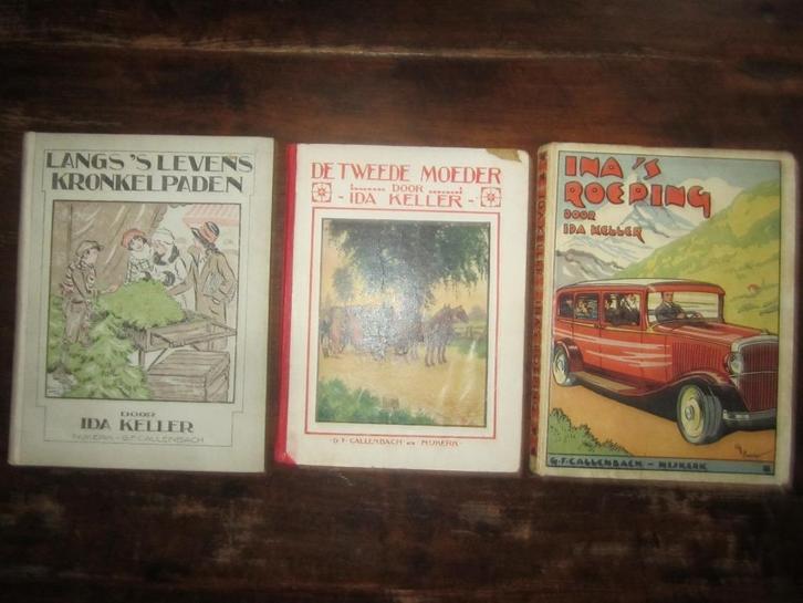 Oude zondagsschoolboekjes Ida Keller 3x Langs/Ina/moeder, Antiek en Kunst, Antiek | Boeken en Bijbels, Ophalen of Verzenden