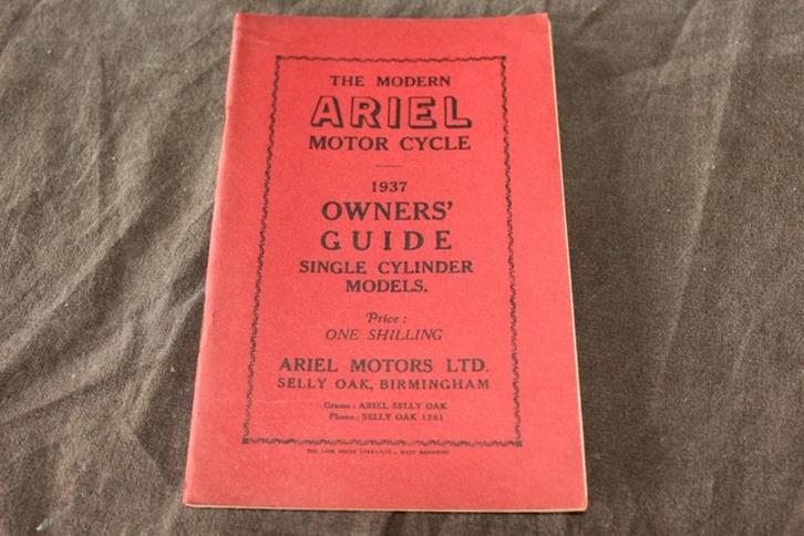 Ariel 1937 single models  motorcycle owner's guide LG NG VB, Motoren, Handleidingen en Instructieboekjes, Harley-Davidson of Buell