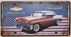 Chevrolet Bel Air 1956 license plate reclamebord van metaal