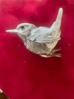 Oude antieke vintage kerstornament/clip roodborstje zilver, Diversen, Kerst, Ophalen of Verzenden, Nieuw