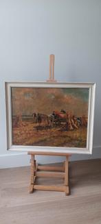 binnenhalen vd oogst, olieverf, gesigneerd, Antiek en Kunst, Kunst | Schilderijen | Klassiek, Ophalen of Verzenden