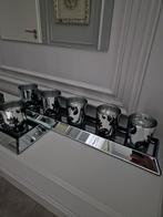 2x Eichholtz Tray Santa Monica waxinehouders windlicht, Overige materialen, Ophalen of Verzenden, Zo goed als nieuw, Grijs