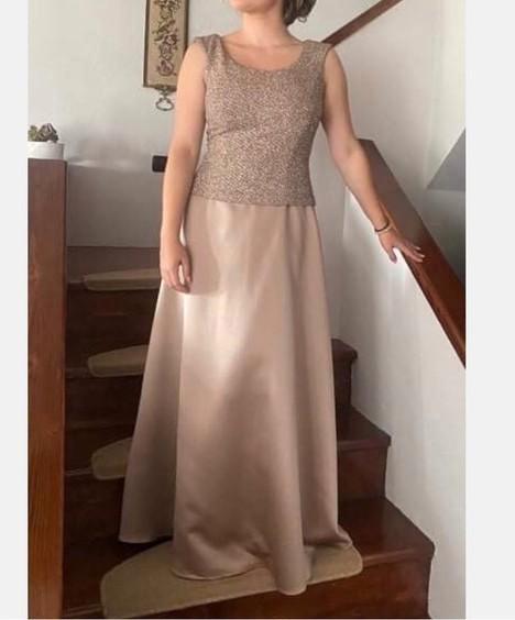 Galajurk avondjurk goud met glittertop van Patra mt 8 M 38, Kleding | Dames, Gelegenheidskleding, Zo goed als nieuw, Galajurk