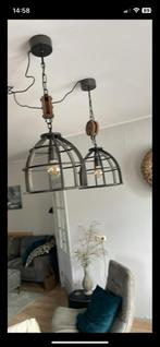 2 Industriële Hanglampen, Ophalen, Zo goed als nieuw, Metaal, Minder dan 50 cm