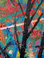 Boslandschap Olieverf op doek, Antiek en Kunst, Ophalen of Verzenden