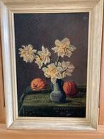 Schilderij olieverf op hout Narcissen, Ophalen of Verzenden