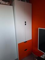 Stuva Kast Wit met Oranje Lades, Ophalen, 50 tot 100 cm, 150 tot 200 cm, Met deur(en)