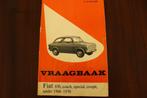 Fiat 850 coupe special spider 1968 - 1970 werkplaatsboek, Ophalen of Verzenden