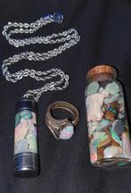 Opaal Lot 3 - Australisch opaal - ring - ketting - potje, Ophalen of Verzenden, Gebruikt