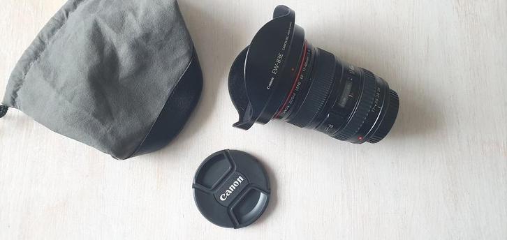 Canon EF 17-40mm f/4.0L USM met zonnekap, Audio, Tv en Foto, Fotografie | Lenzen en Objectieven, Gebruikt, Groothoeklens, Zoom