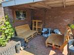 Twee palletbanken voor in de tuin inclusief VT-wonen kussens, Tuin en Terras, Ophalen, Zo goed als nieuw