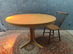 Vintage deens design verlengbare tafel rond ovaal, Huis en Inrichting, Tafels | Eettafels, Ophalen, 50 tot 100 cm, Zo goed als nieuw